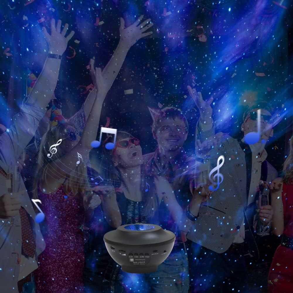 Star Night Light Projector with LED Galaxy Ocean Wave Nebula Starlight Projector with Bluetooth Music Speaker,Timer for Baby Bedroom,Game Room,Party,Birthday,Night Light Ambiance,Decoration