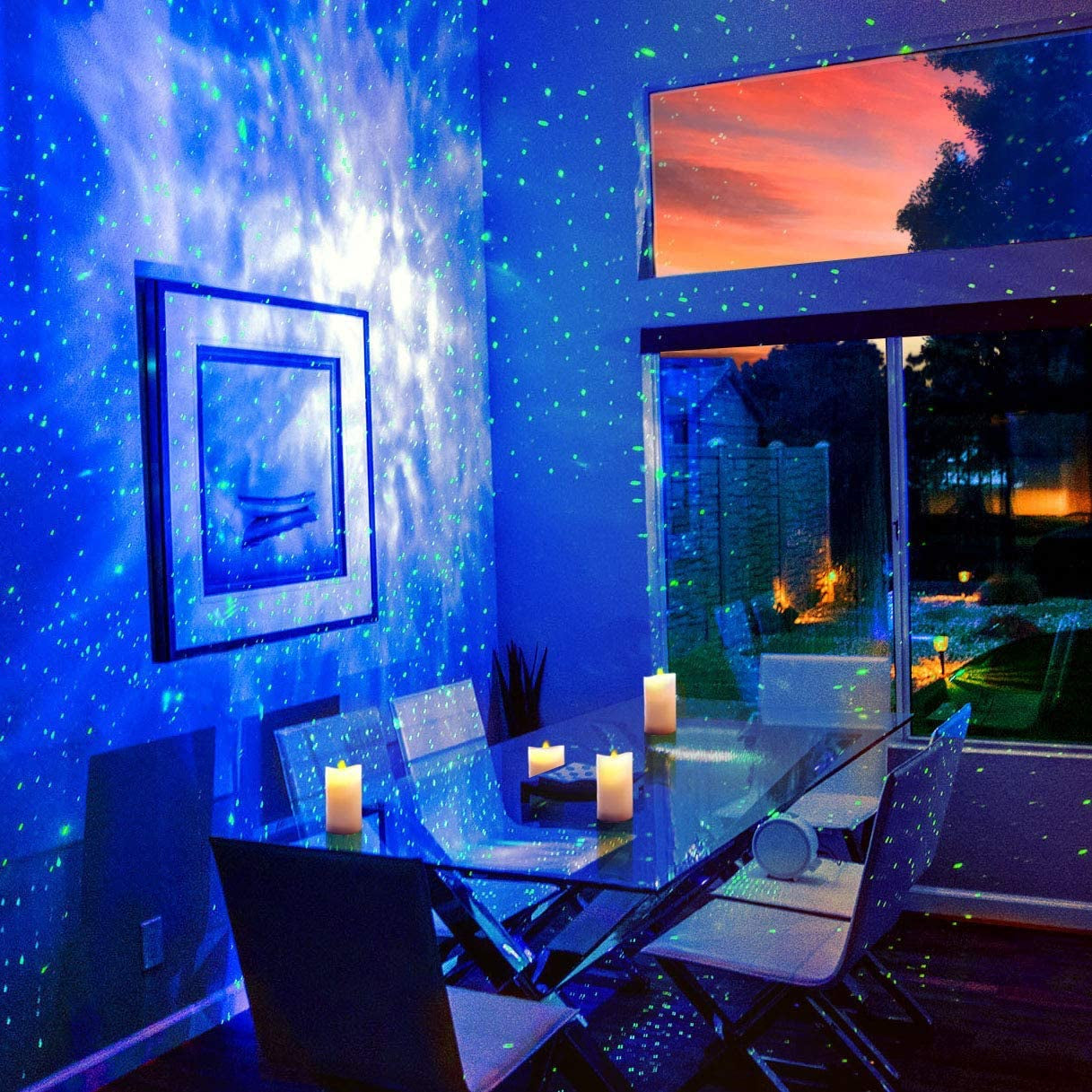 Sky Lite - LED Laser Star Projector, Galaxy Lighting, Nebula Lamp for Gaming Room, Home Theater, Bedroom Night Light (Green Stars)