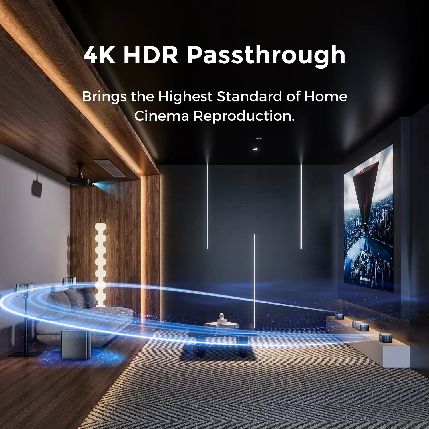 7.1 Surround Sound System 460W Sound Bar for TV with 6.5" Subwoofer&4 Wired Surround Speakers, Home Theater Sound System
