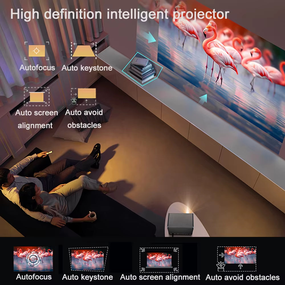 2025 NEW J10 Projector Native 1080P Autofocus 4K HD Video Outdoor Mobile Phone Android Smart Home Theater LED Projector