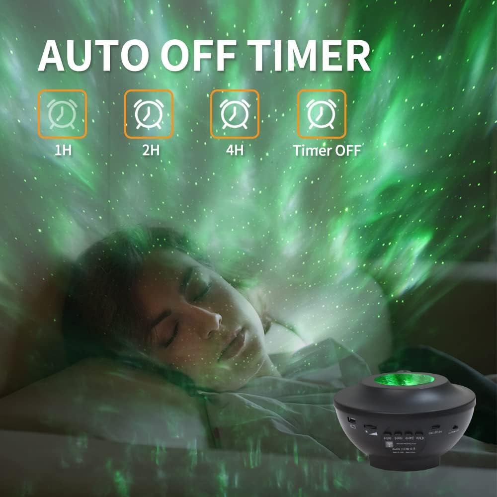 Star Night Light Projector with LED Galaxy Ocean Wave Nebula Starlight Projector with Bluetooth Music Speaker,Timer for Baby Bedroom,Game Room,Party,Birthday,Night Light Ambiance,Decoration