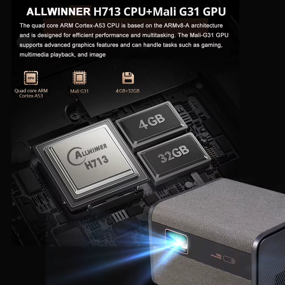 2025 NEW J10 Projector Native 1080P Autofocus 4K HD Video Outdoor Mobile Phone Android Smart Home Theater LED Projector