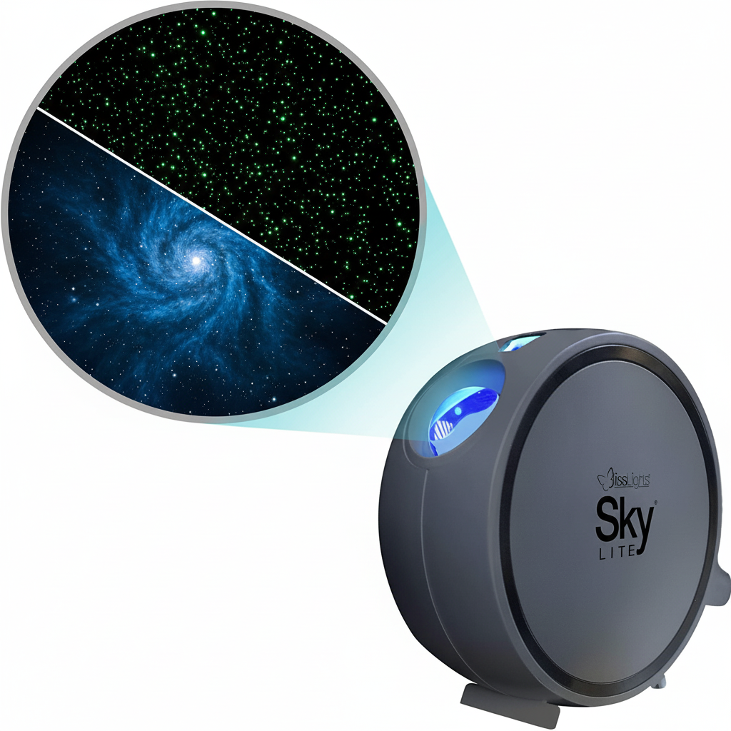 Sky Lite - LED Laser Star Projector, Galaxy Lighting, Nebula Lamp for Gaming Room, Home Theater, Bedroom Night Light (Green Stars)